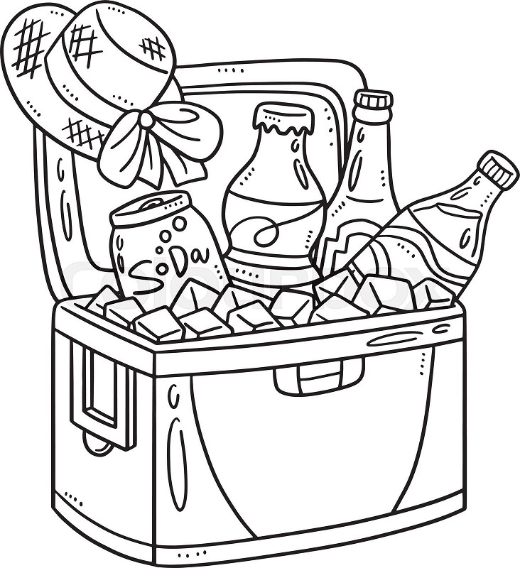 Soda and juice isolated coloring page for kids stock vector