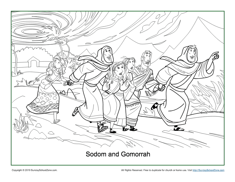 Sodom and gomorrah coloring page on sunday school zone