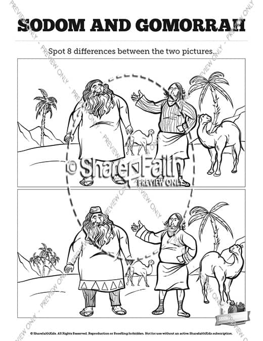 The story of sodom and gomorrah sunday school coloring pages â