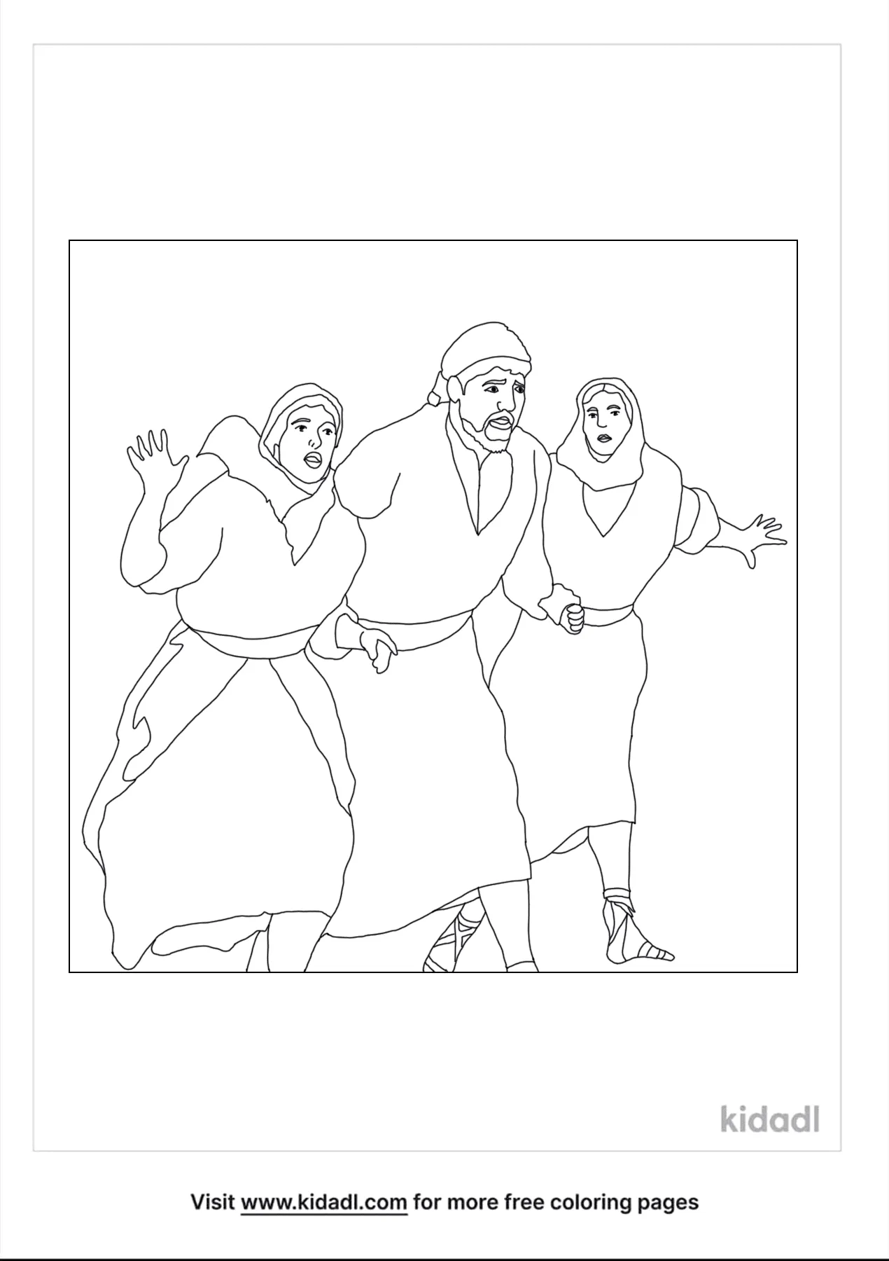 Free lot flees sodom and gomorrah coloring page coloring page printables