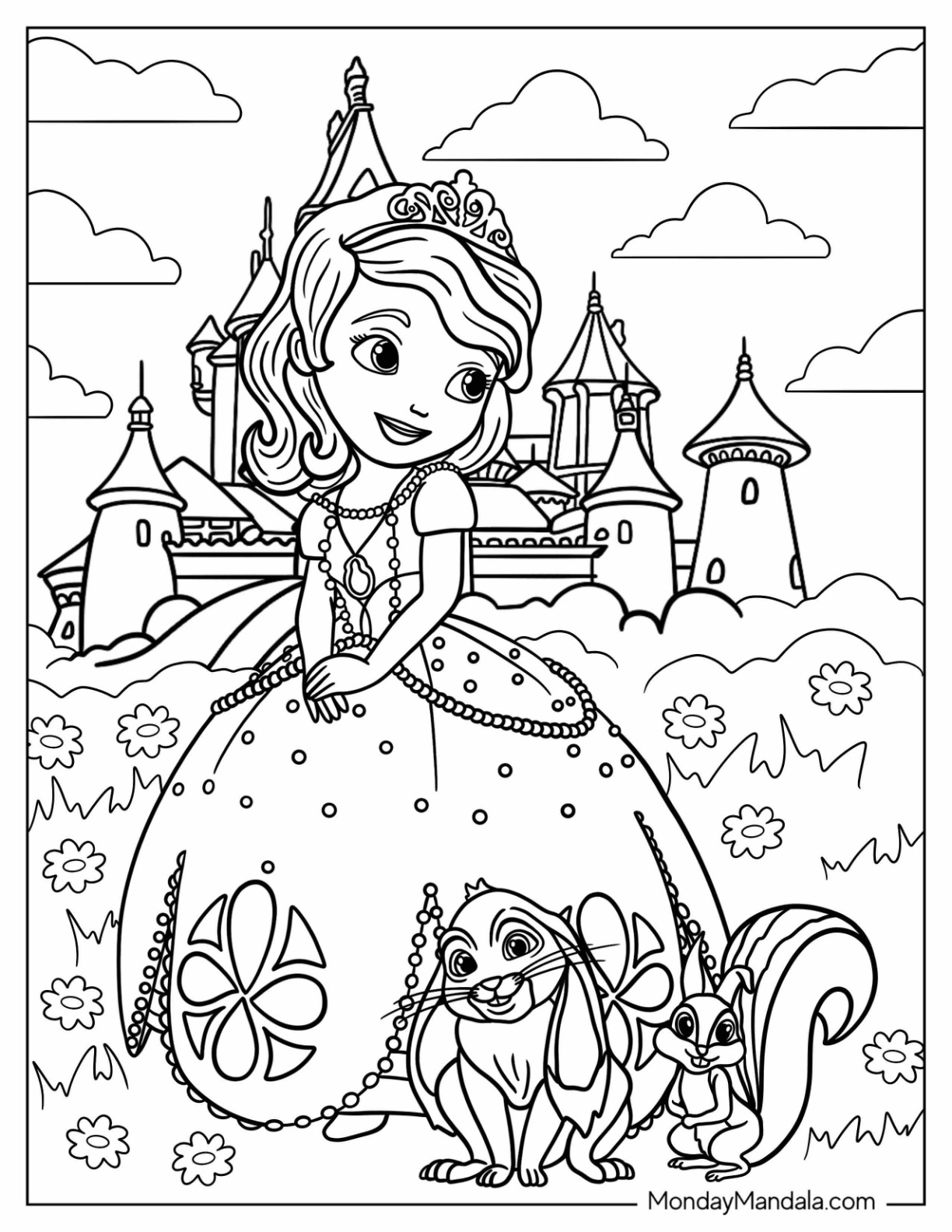 Sofia the first coloring pages free pdf printables