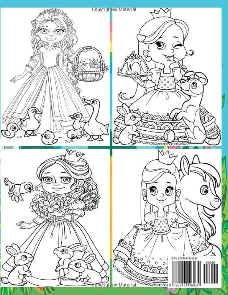 Princess coloring book for kids ages