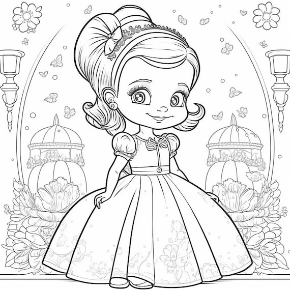 Printable pretty princess coloring pages