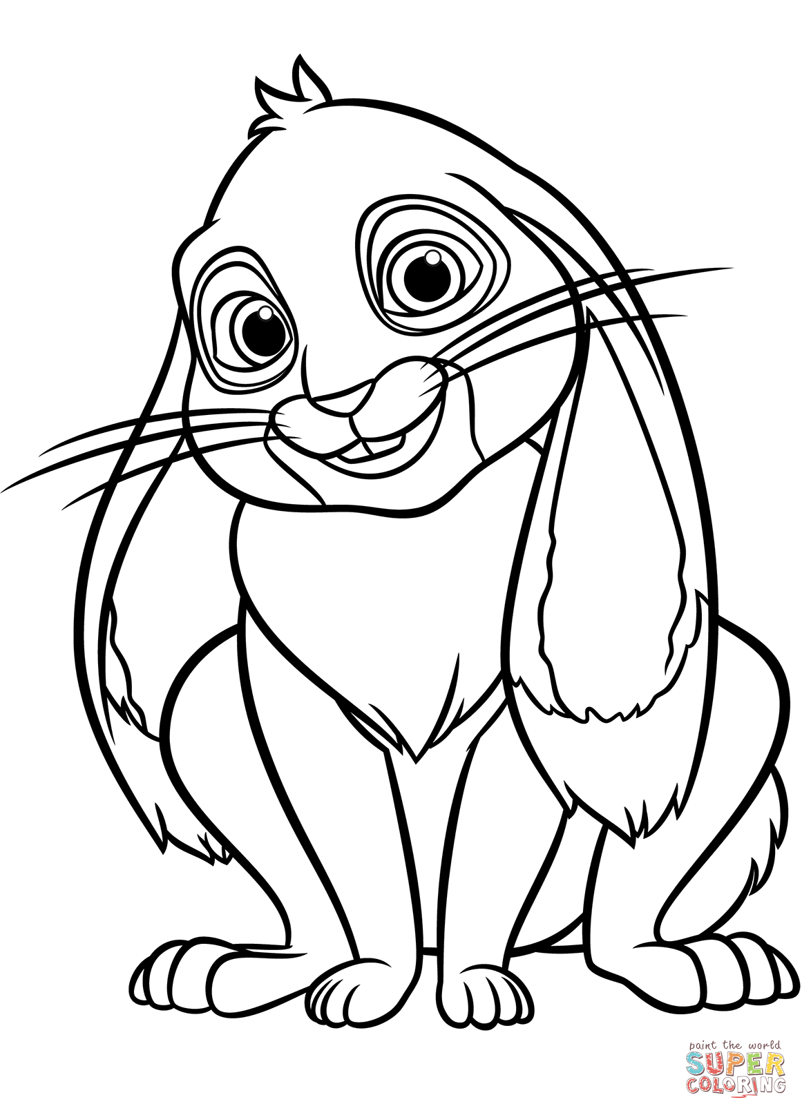 Clover the rabbit from sofia the first coloring page free printable coloring pages