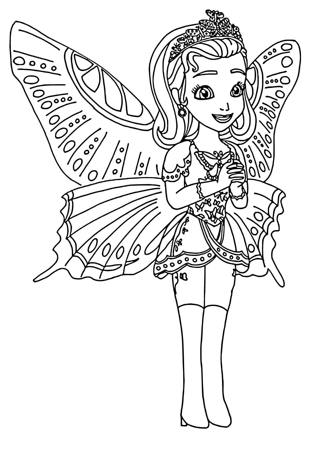 Free printable sofia the first butterfly coloring page for adults and kids