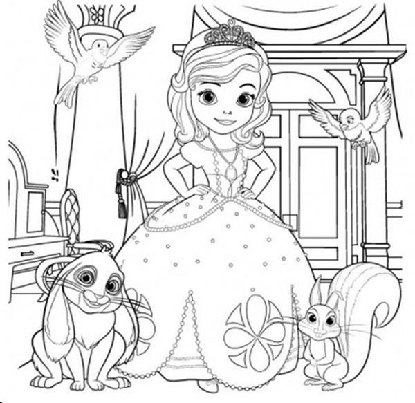 Sofia the first and her friends coloring page