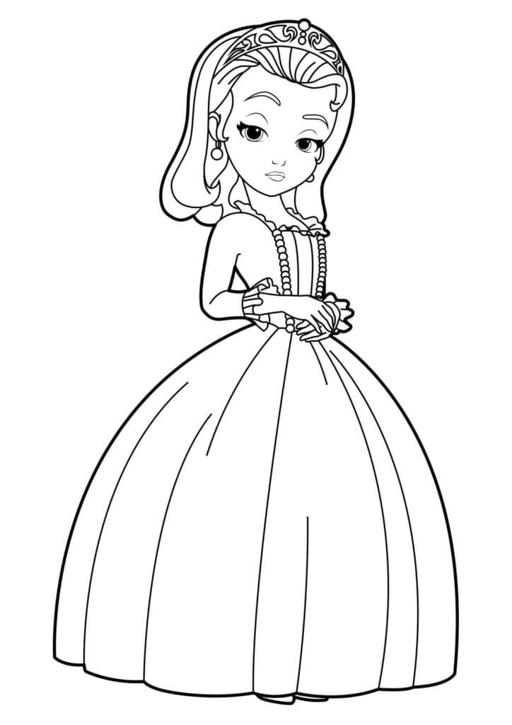 Amber from sofia the first coloring page