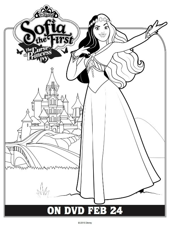 Disney sofia the first curse of princess ivy coloring page