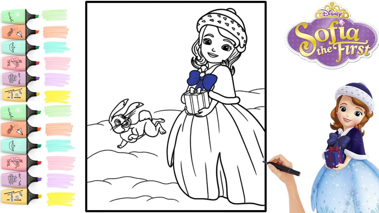 Sofia the first christmas coloring and drawing princess sofia the first coloring page coloring