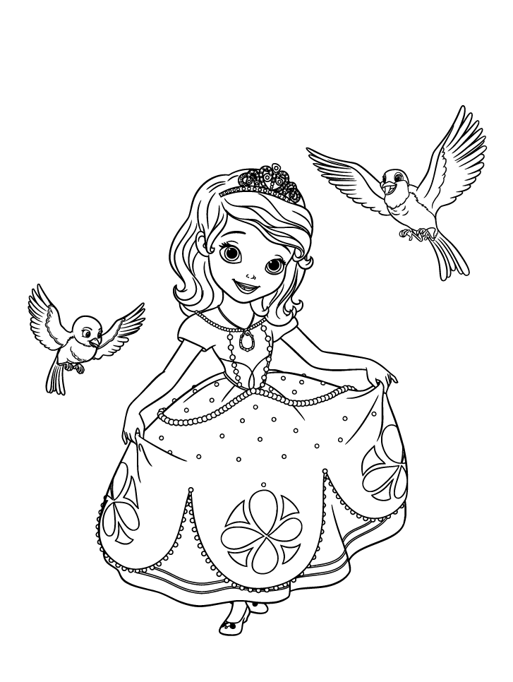 Free coloring pages of princess sofia disney