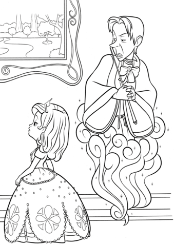 Cedric the sorcerer and sofia coloring page free printable coloring pages