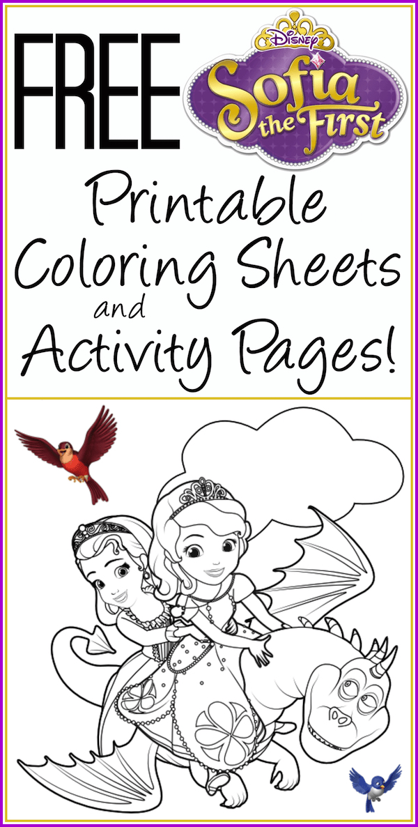 Free printable sofia the first coloring pages activity sheets