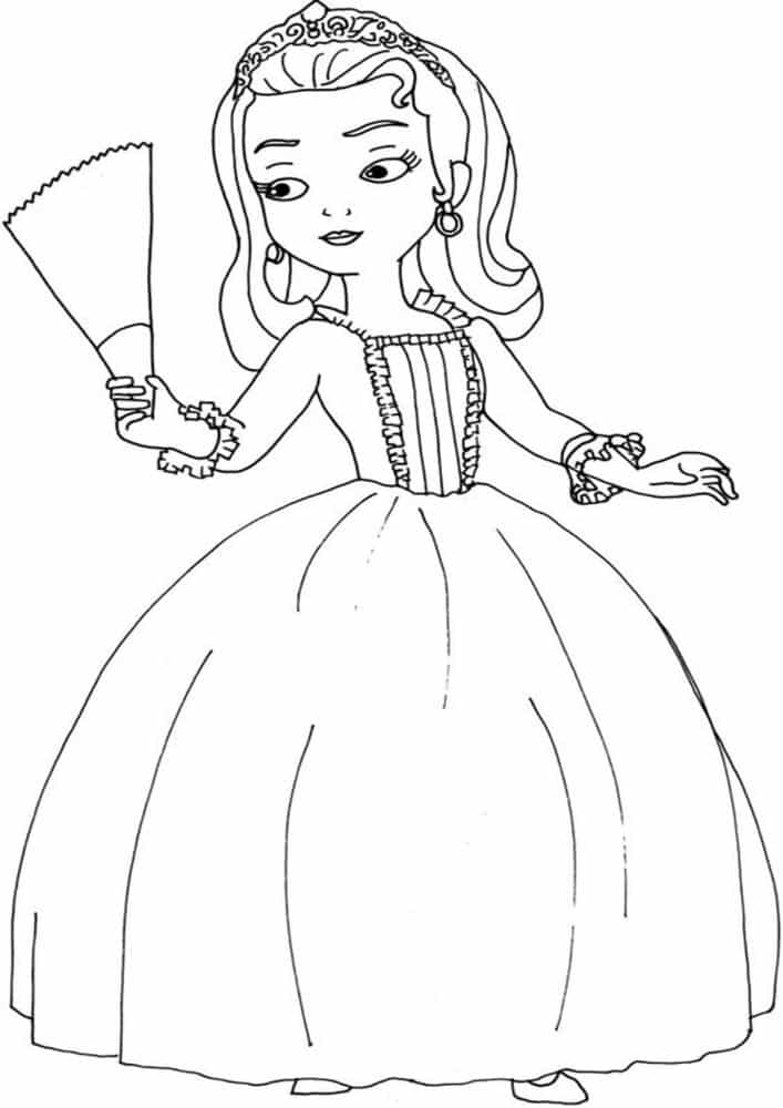 Free easy to print sofia the first coloring pages