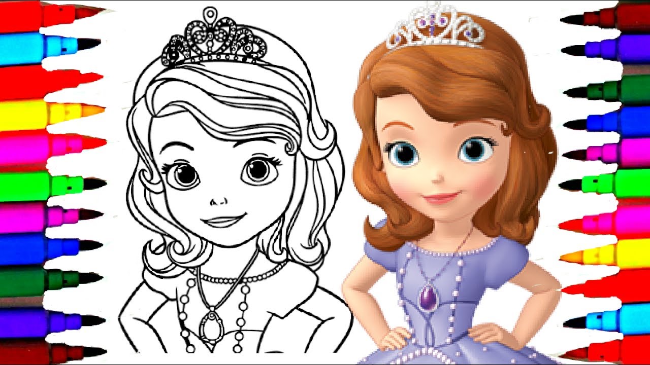 How to draw sofia the first coloring pages l disney junior drawing videos l art for kids