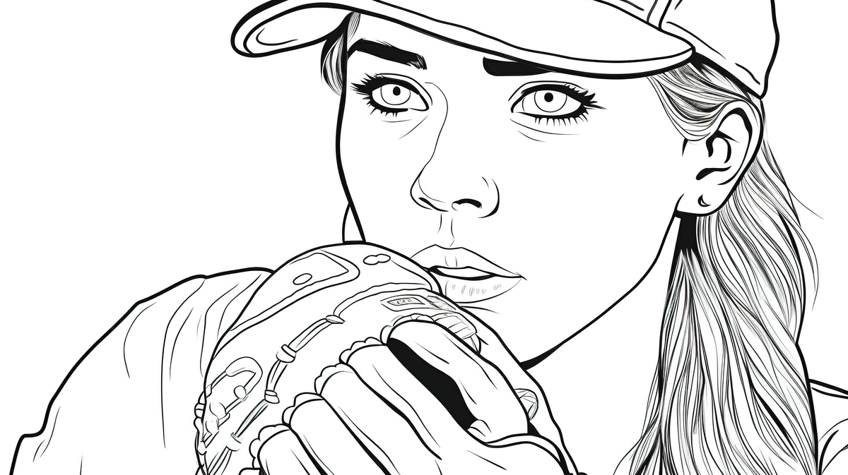 Female baseball player coloring pages background softball coloring picture softball ball background image and wallpaper for free download