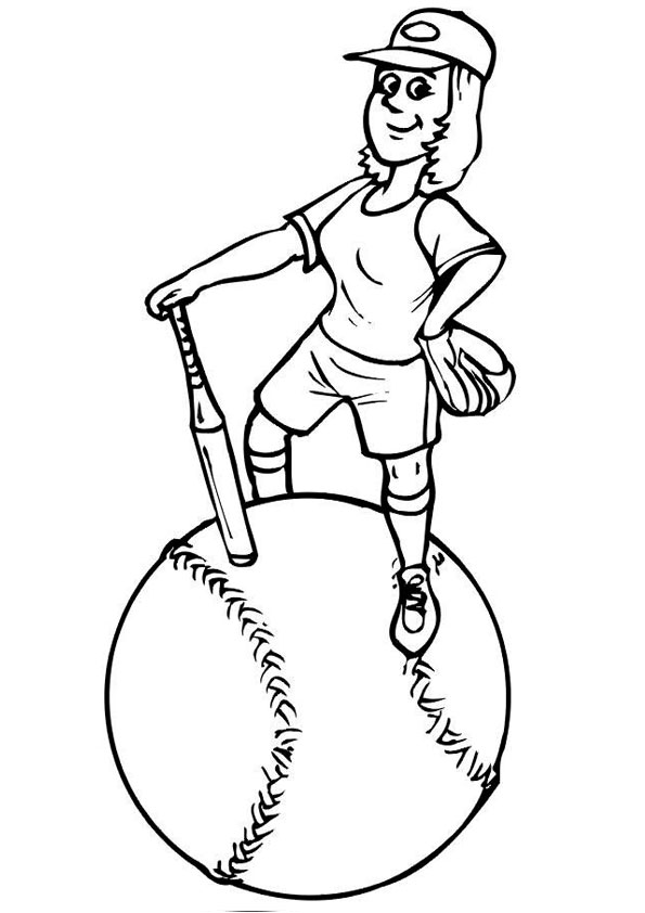 Coloring pages kids playing base ball coloring page