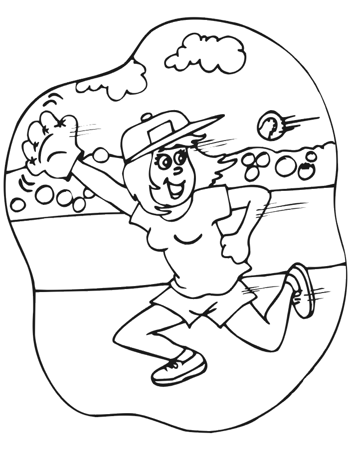 Softball coloring pages