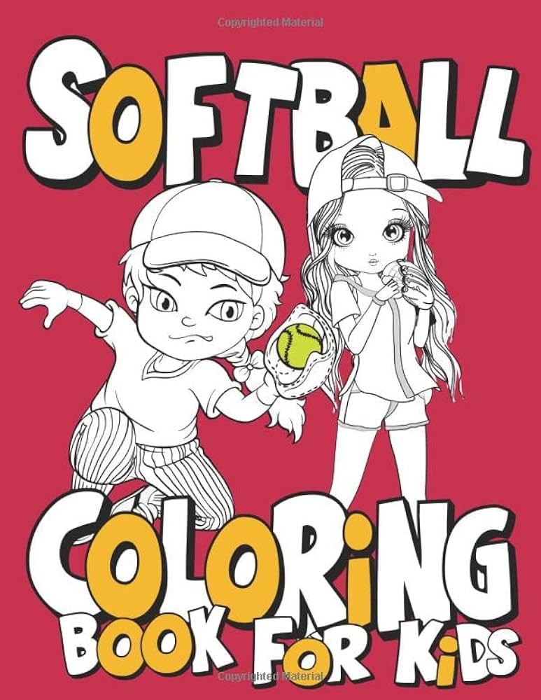 Softball coloring book for kids funny coloring pages with few mazes funny quotes animals playing softball unicorns and more creative ideas for years old sports coloring books for girls creations amed