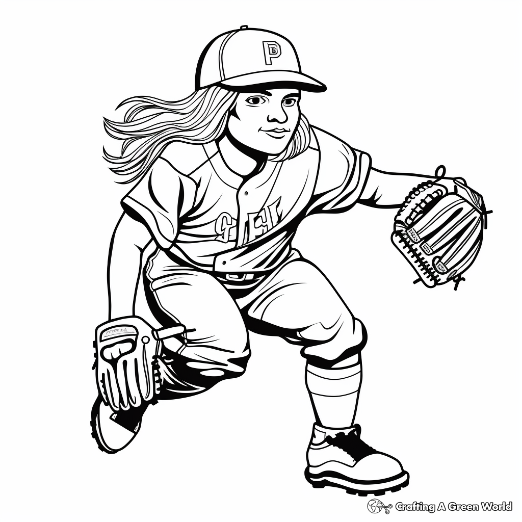 Softball coloring pages