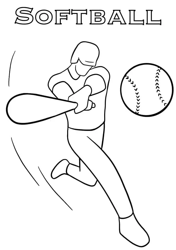 Softball to print coloring page