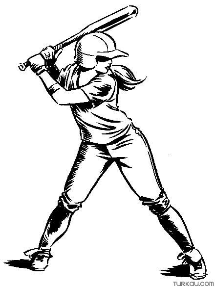 Softball coloring page