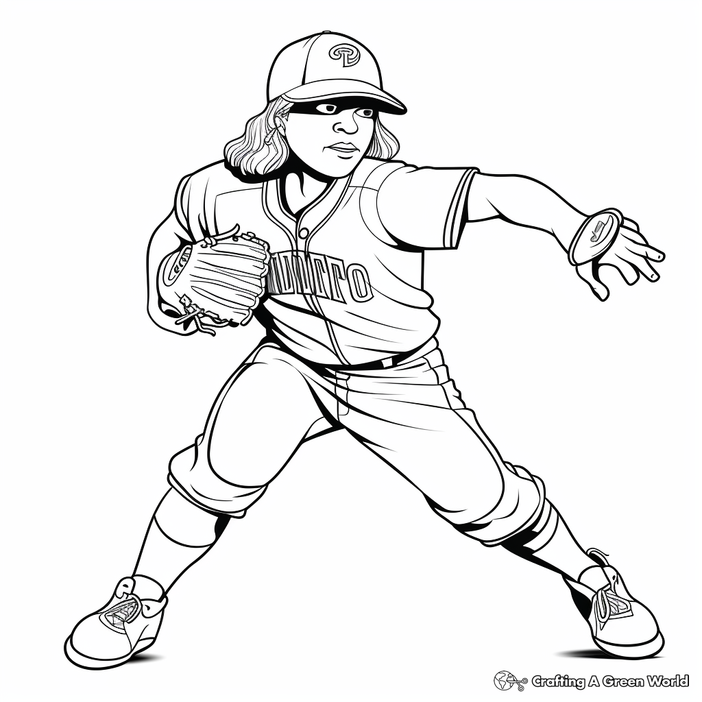 Softball coloring pages