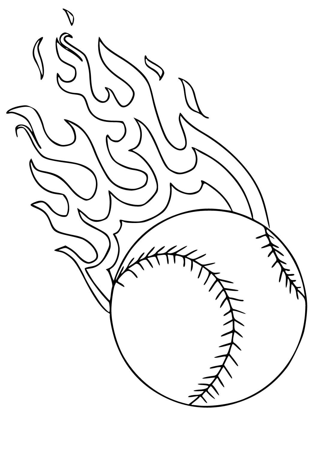 Free printable softball fire coloring page sheet and picture for adults and kids girls and boys