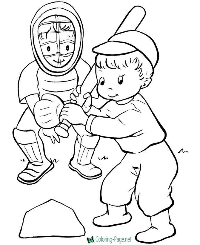 Baseball coloring pages