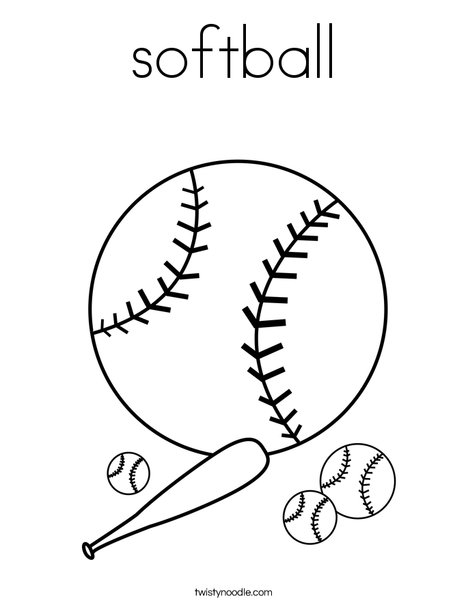 Softball coloring page