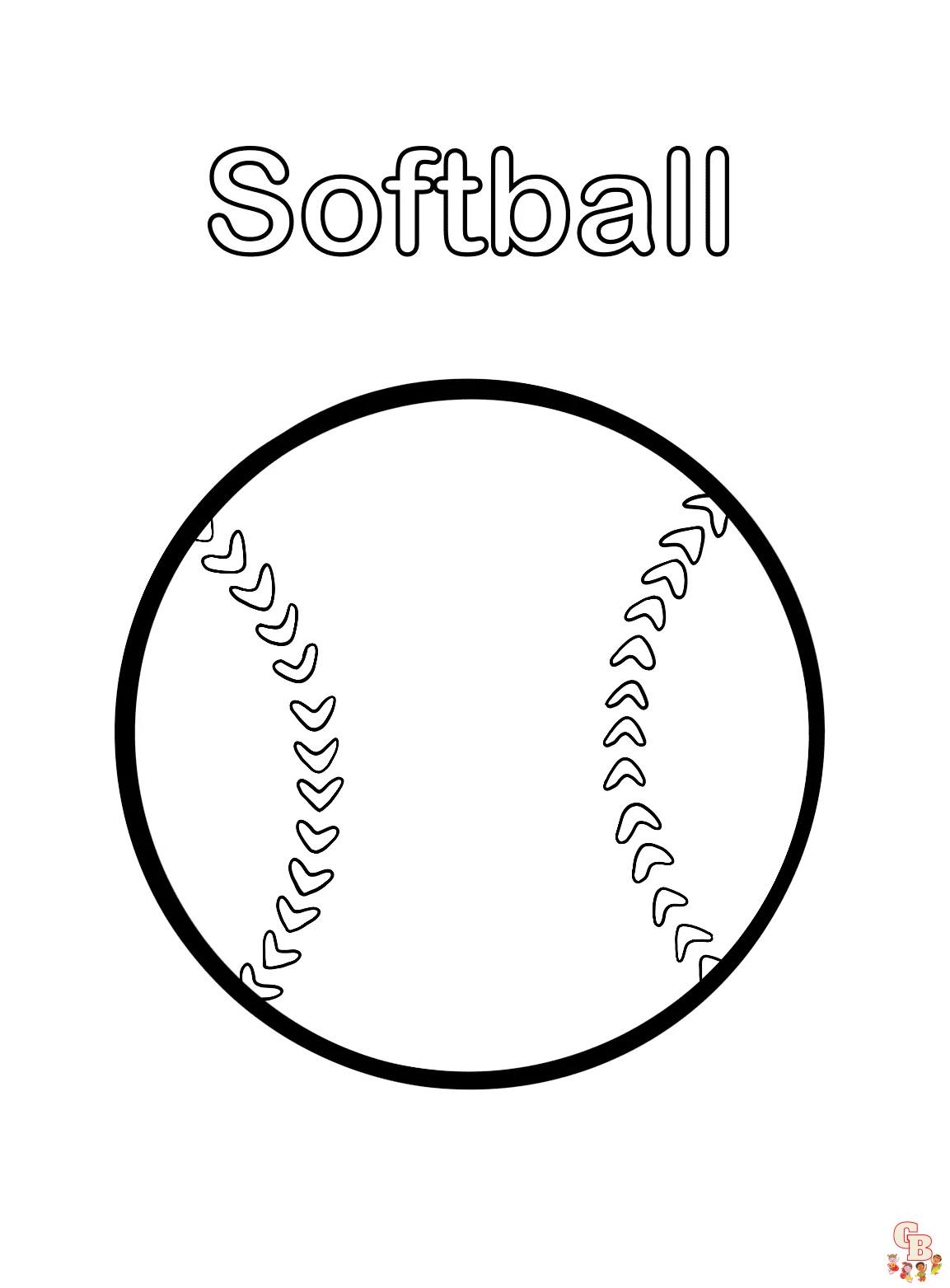 Score a home run with softball coloring pages