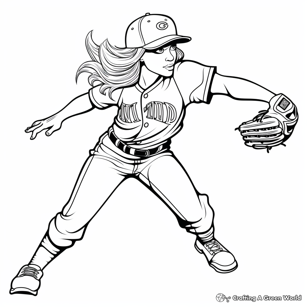 Softball coloring pages