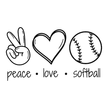 Premium vector peace love softball vector illustration isolated on white background good for posters t shirts