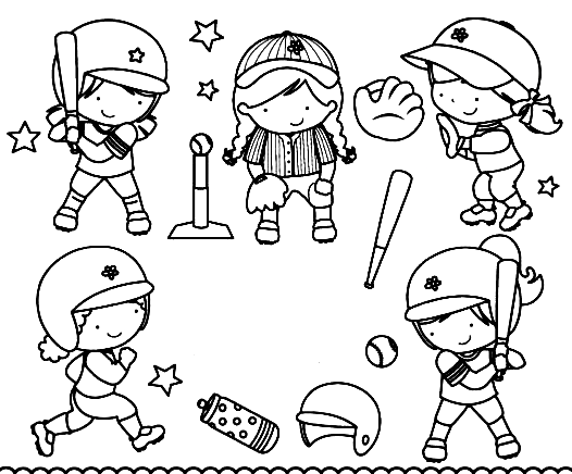 Softball coloring pages printable for free download