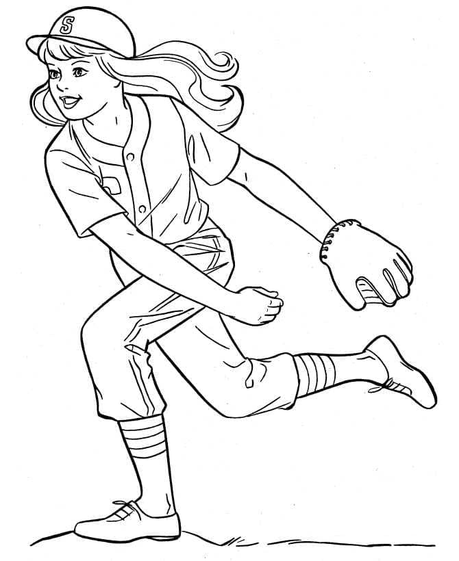 Softball free coloring page