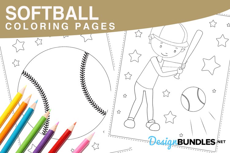 Softball coloring pages