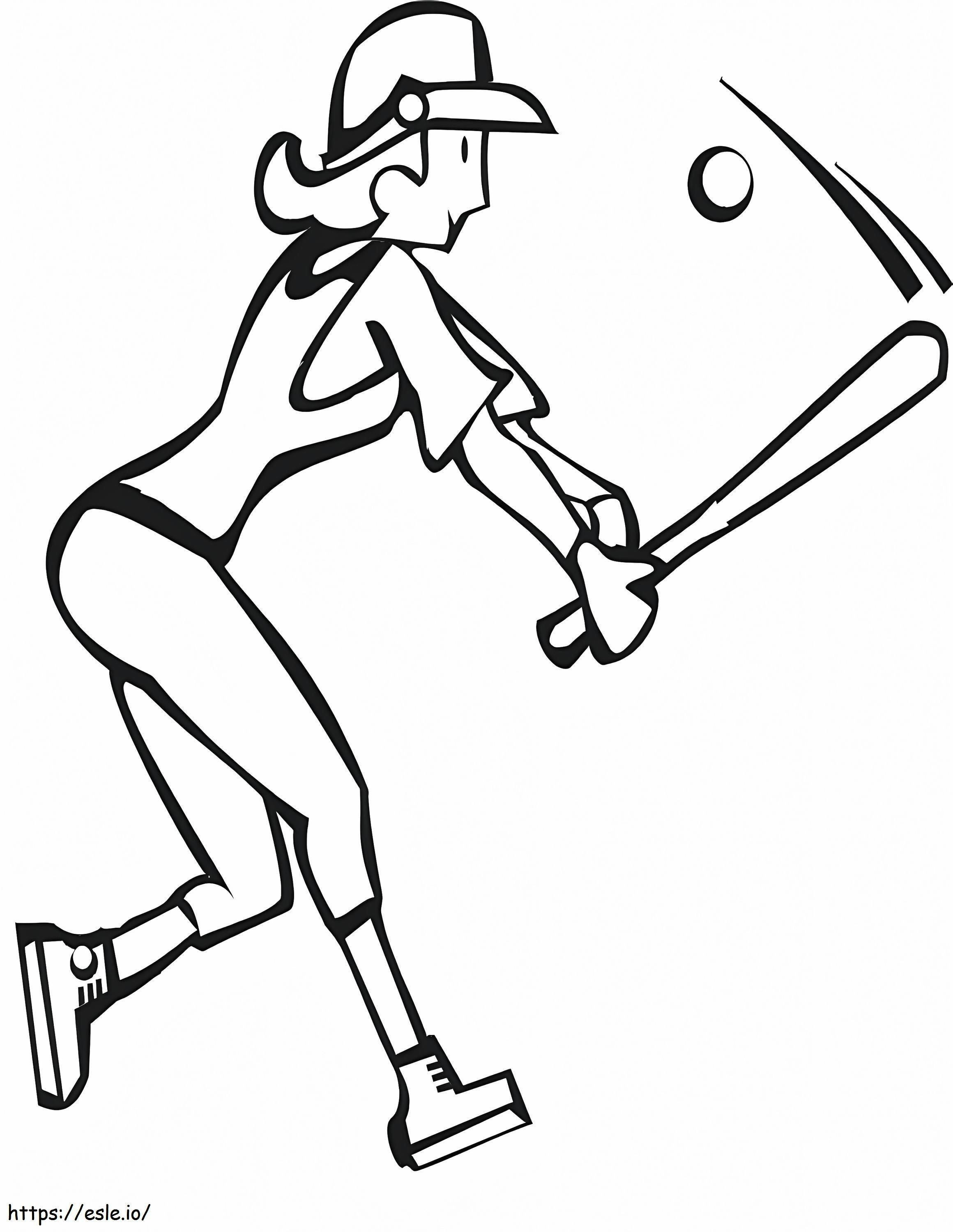 Softball batter coloring page