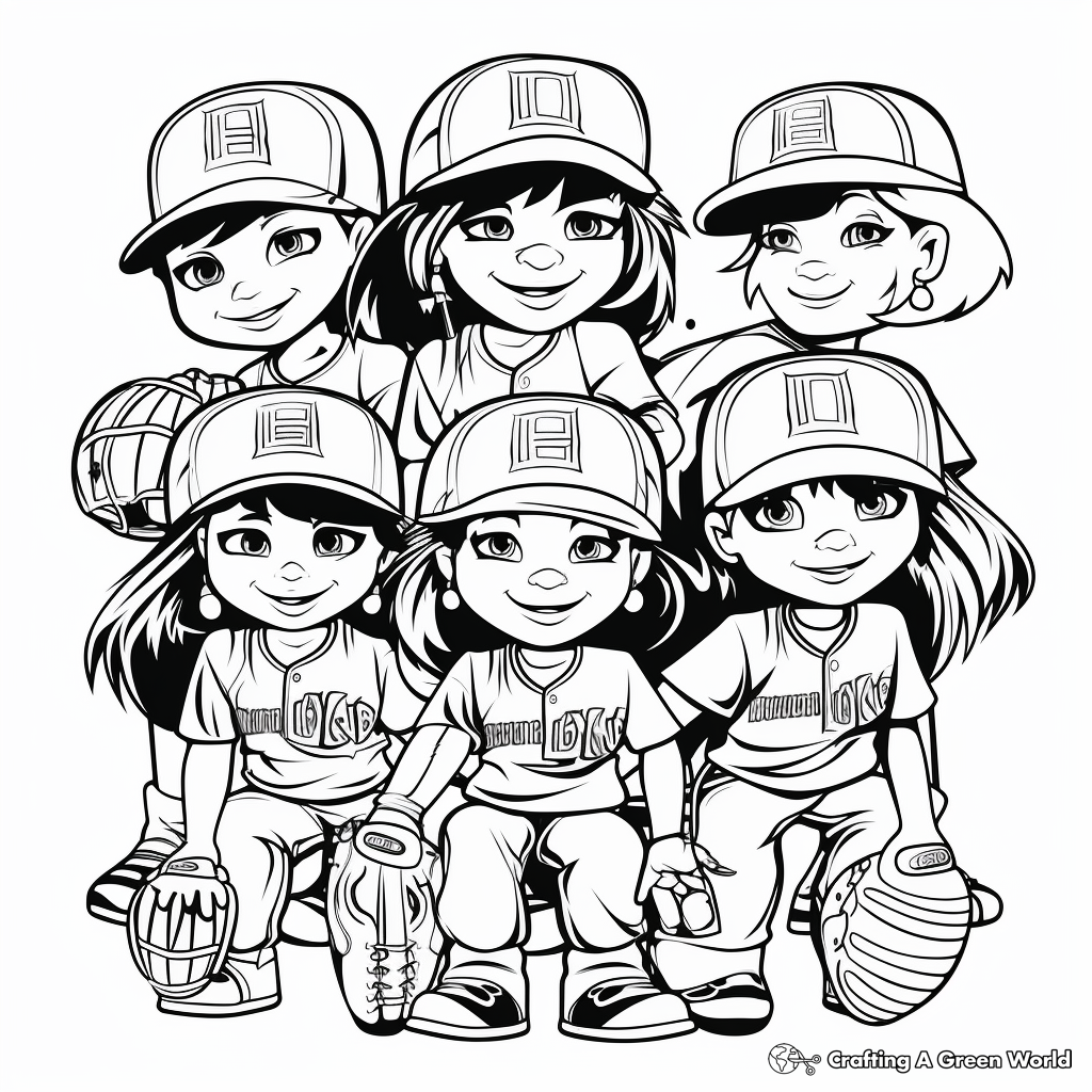 Softball coloring pages