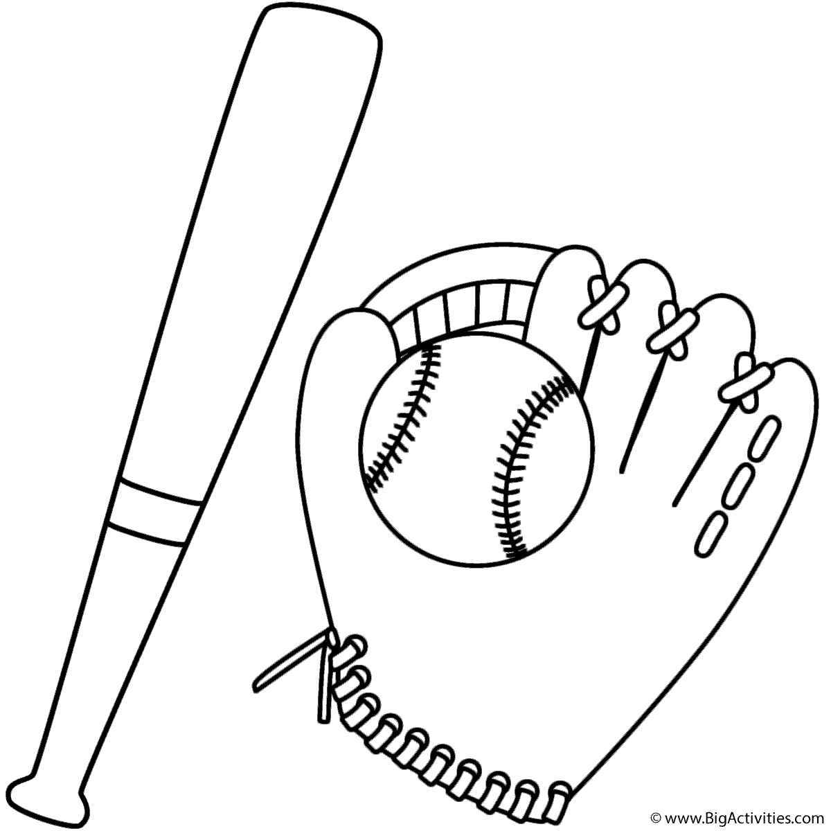 Bat and baseball in glove