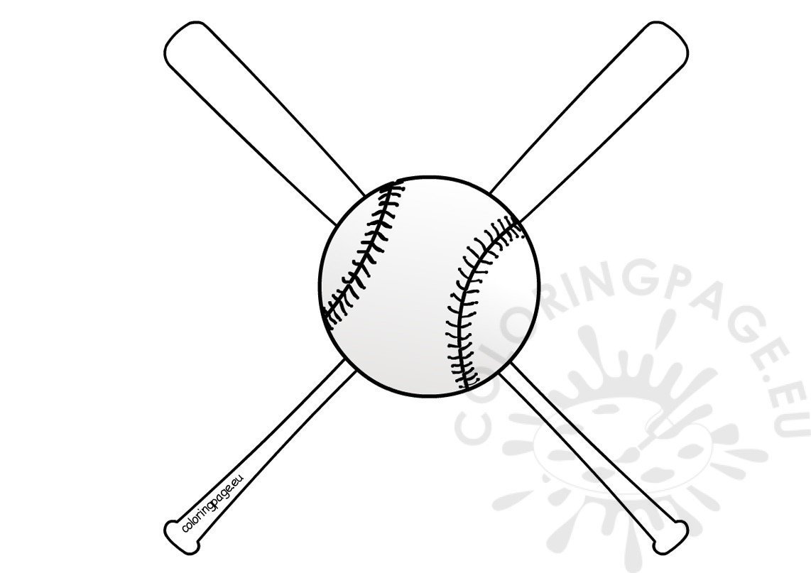 Baseball bats and ball coloring sheets coloring page