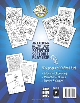 The fastpitch softball coloring book pages of coloring and activities for softball players everywhere active kids books craigen thom books