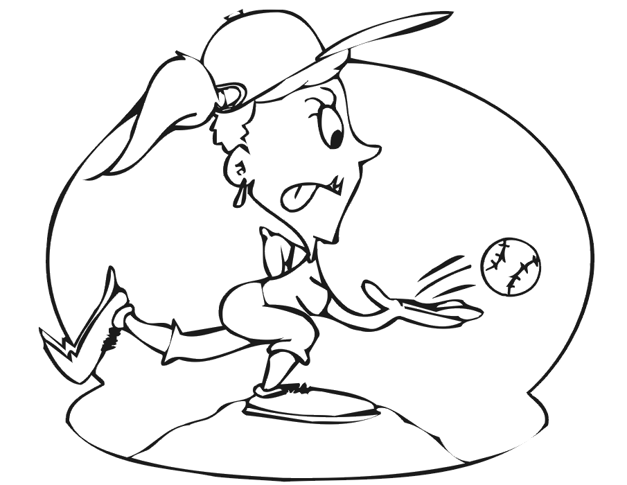 Softball coloring pages