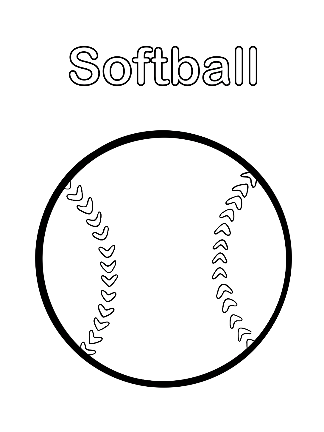 Free printable softball coloring pages pdf for kids