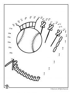 Sports connect the dots printables woo jr kids activities childrens publishing connect the dots baseball activities activities for kids