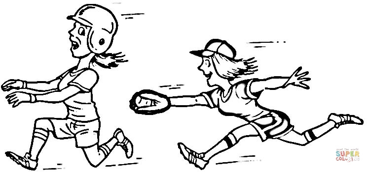 Softball players coloring page free printable coloring pages
