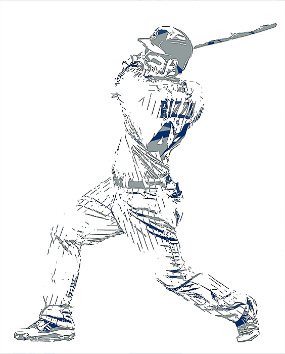 Anthony rizzo chicago cubs sketch art jigsaw puzzle by joe hamilton