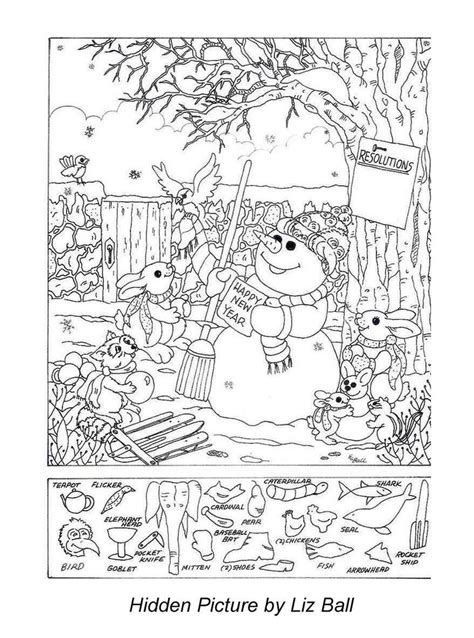 New years day hidden picture puzzle coloring page b hidden pictures hidden picture puzzles picture puzzles