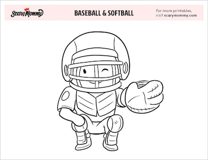 Knock it out of the park with these baseball and softball coloring pages