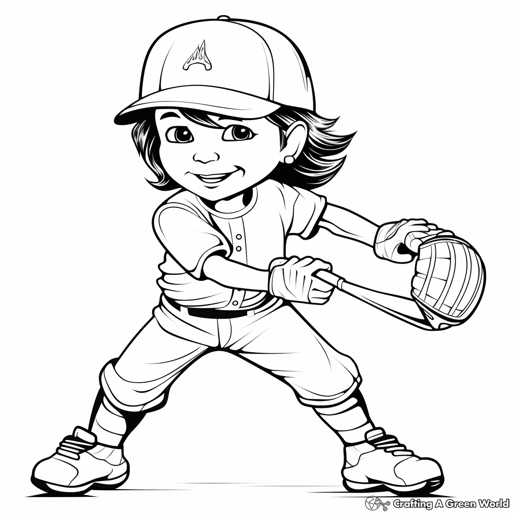 Softball coloring pages