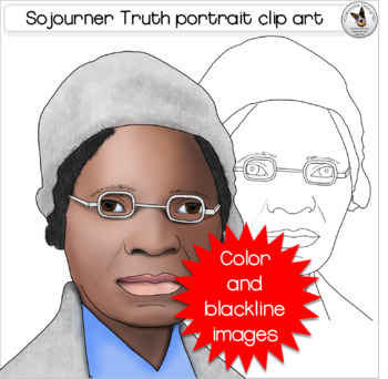 Sojourner truth black history portrait clip art by caboose designs