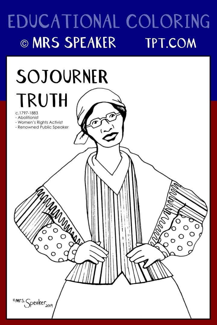 Sojourner truth coloring page sojourner truth sojourners truth